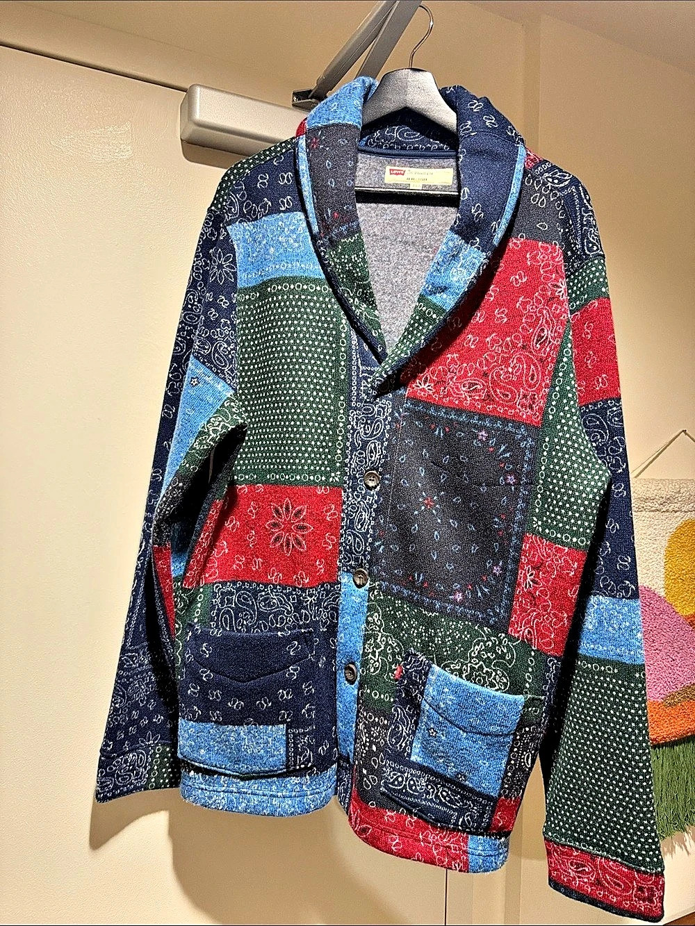 Levi's Patchwork Paisley Jacket Blue & Red Size XL